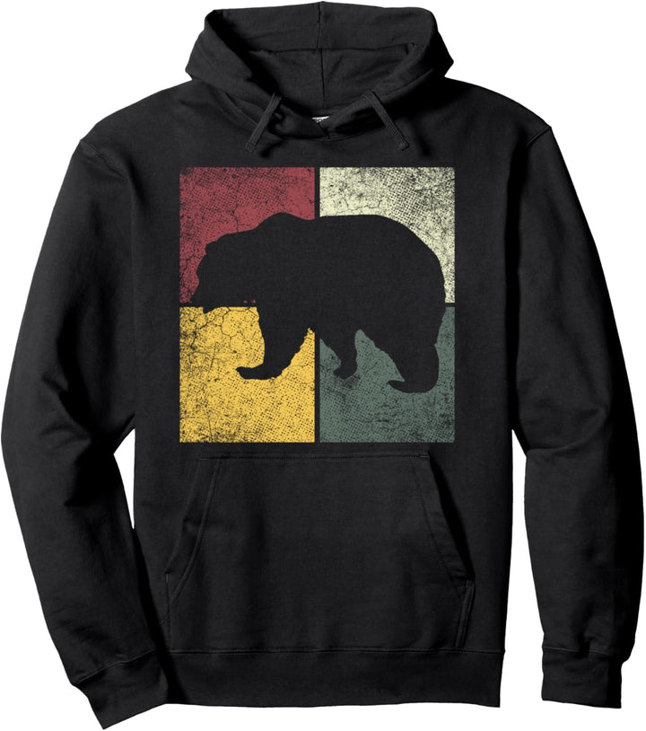 Bear Retro Style Vintage Shirt Mom Dad Kids Mama Papa Gift Pullover Hoodie