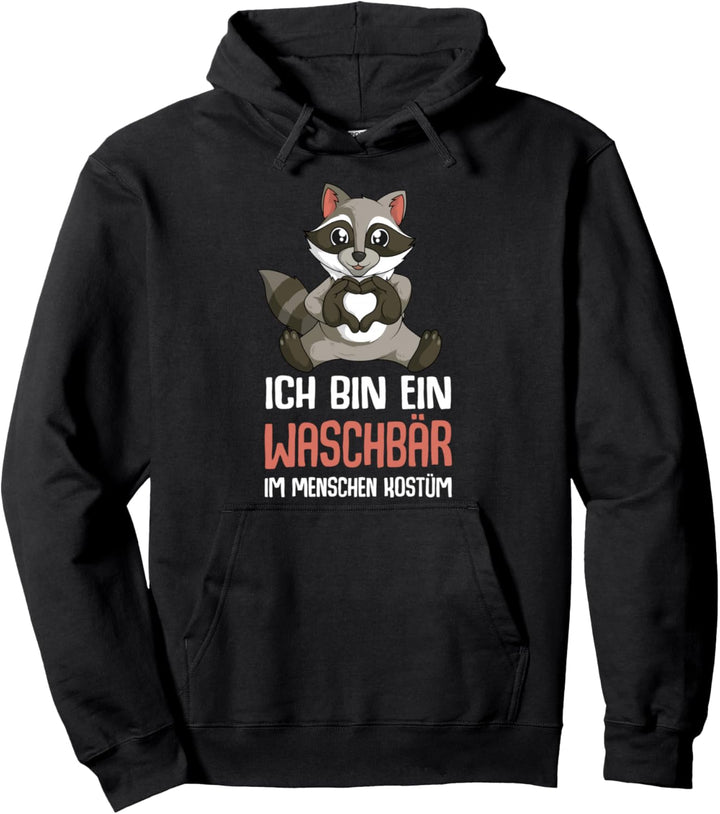 Waschbär Kostüm Kinder Mädchen Damen Pullover Hoodie