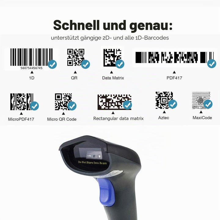 NETUM Bluetooth 2D Barcode-Scanner 3-in-1 (2,4G Wireless & Bluetooth & USB verkabelt) Barcodeleser S
