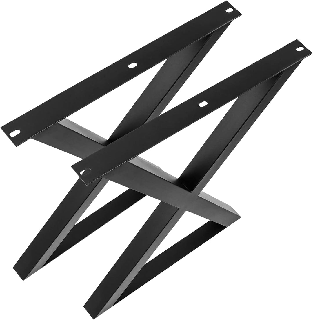 PrimeMatik - Tischbeine in 'X' aus Stahl 590 x 50 x 710 mm 2-Pack
