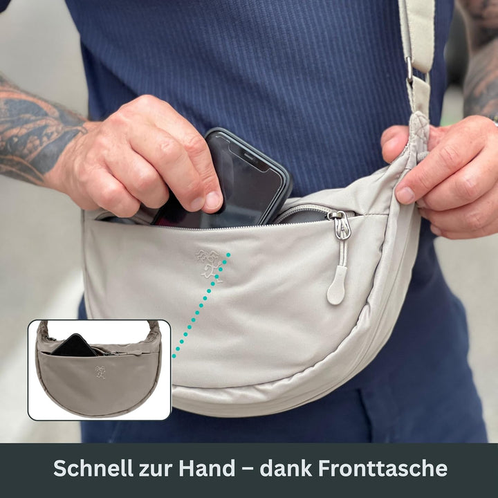 FUCHS & REBELL® Moon Bag BELA - Smart & Nachhaltig – Fahrrad Crossbody Tasche mit 3-Punkt-Gurt-Syste