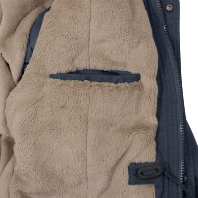 bw-online-shop Ladies Fishtail Winterparka mit Teddyfutter Parka Jacke Wintermantel S Navy, S Navy