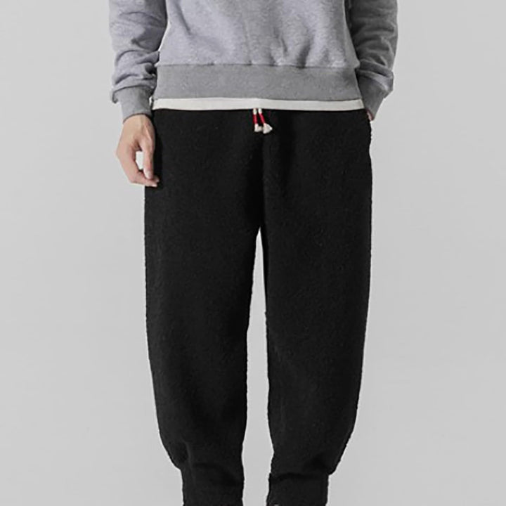 Generisch Teddy Fleece Hose Herren, Plüschhose Herren Sport, Jogginghose Mit Tunnelzug Fleecehose Mi