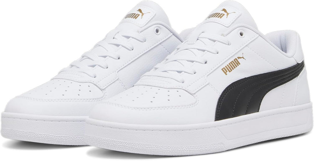 Puma Unisex's Caven 2.0 Sneaker 41 EU Puma White Puma Black Gold, 41 EU Puma White Puma Black Gold