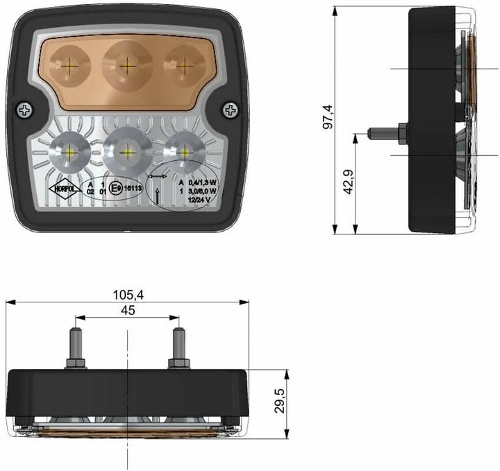 MelTruck® 2x LED Blink-Positionsleuchte Standlicht Blinker LKW Anhänger Traktor 12V 24V