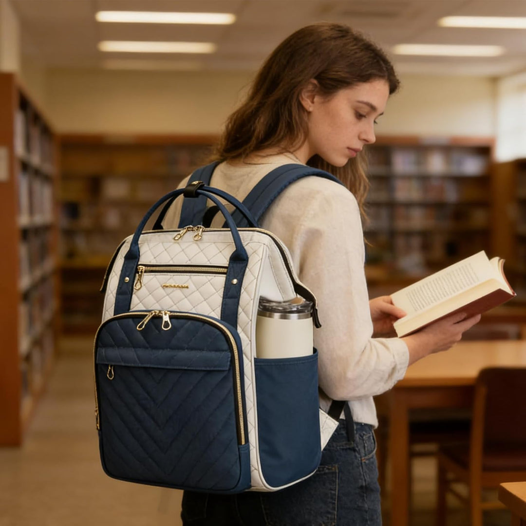 KROSER Laptop-Rucksack Damen 17 Zoll Business Reiserucksack Wasserdicht mit Hartgeschältem Sicherhei