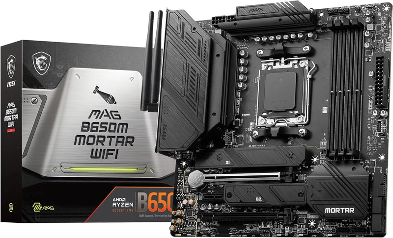 MSI MAG B650M Mortar WiFi Mainboard, Micro-ATX - Unterstützt AMD Ryzen 7000 Serie Prozessoren, AM5-1