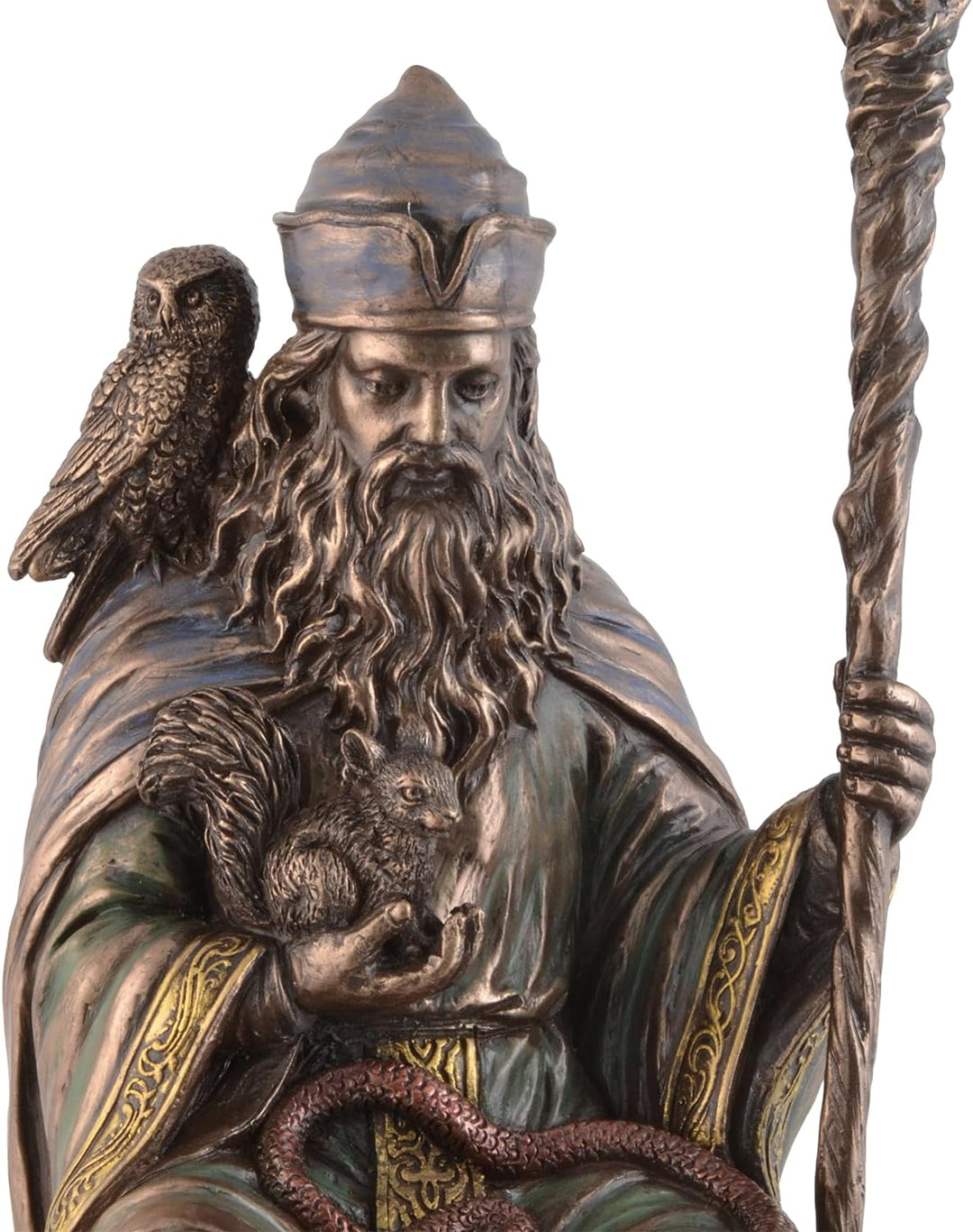 Veles, slavischer Gott der Erde, aus Kunststein angefertigt, von Hand bronziert und coloriert, Veron