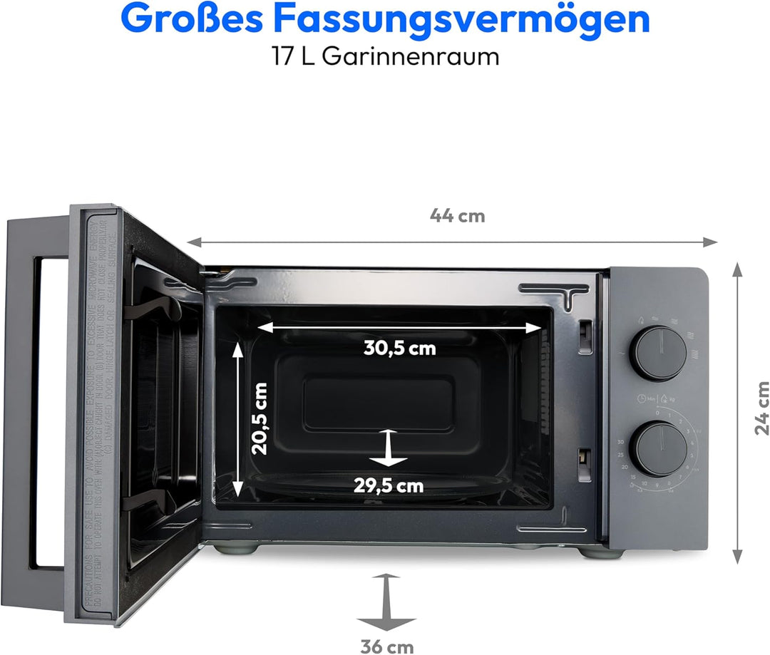 MEDION Mikrowelle klein (20 Liter, 700 Watt kompakt und platzsparend, 5 Mikrowellenstufen, Auftaufun