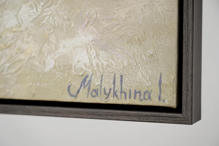 YS-Art Abstrakt Acryl Gemälde auf Leinwand handgemalt Meer Dämmerung Wandbilder Wohnzimmer moderne k