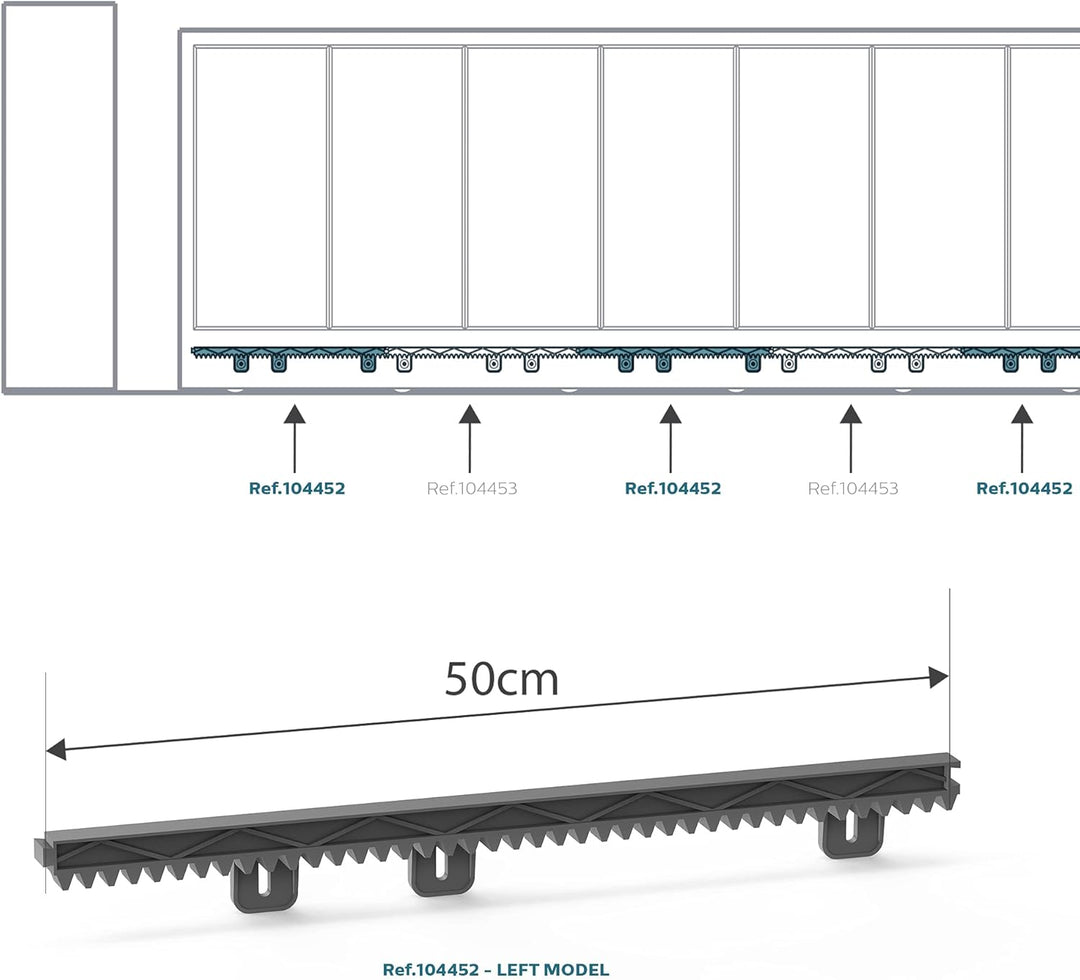 Avidsen 104452 Crémaillère zusätzliche links für Orea, schwarz, links für Orea