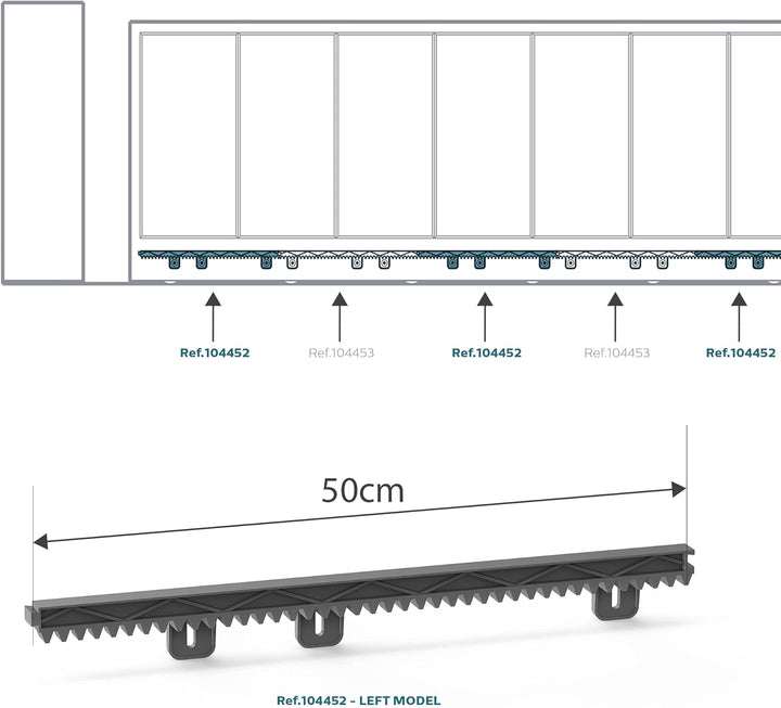 Avidsen 104452 Crémaillère zusätzliche links für Orea, schwarz, links für Orea