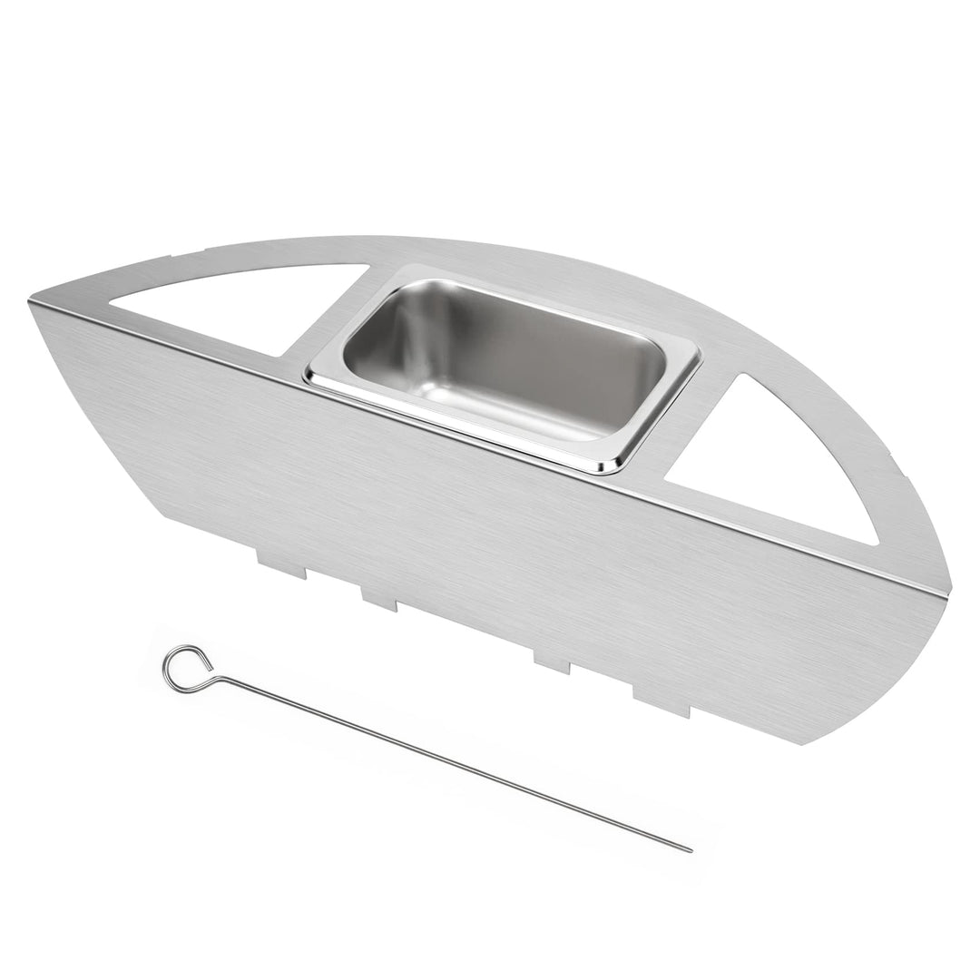 onlyfire Kugelsmoker für Weber 57cm Kugelgrills, Räucherbox,Räuchern Edelstahl mit Wasserschale, Smo