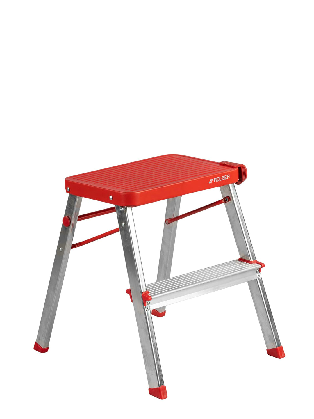 Klappbarer Tritthocker aus Aluminium Rolser M2 - Rot, Rot