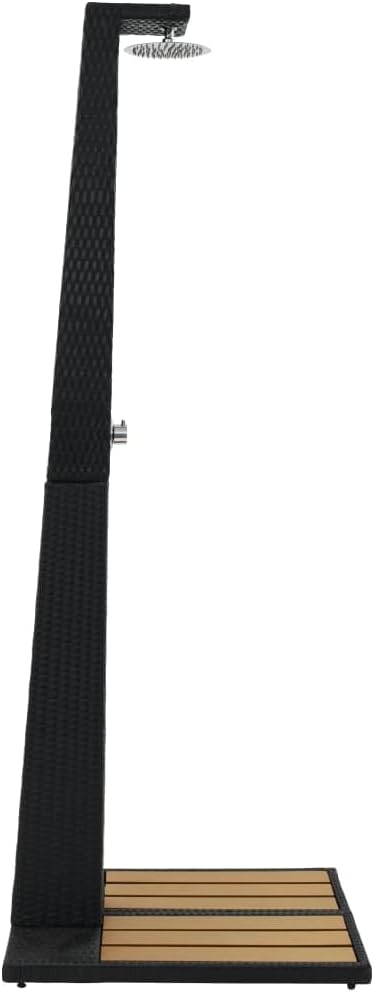 vidaXL Gartendusche Poly Rattan WPC Aussendusche Pooldusche Solardusche