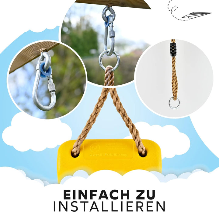 GO!elements Schaukel Garten - Kinderschaukel Outdoor Indoor - Schaukelsitz Schaukelbrett Brettschauk