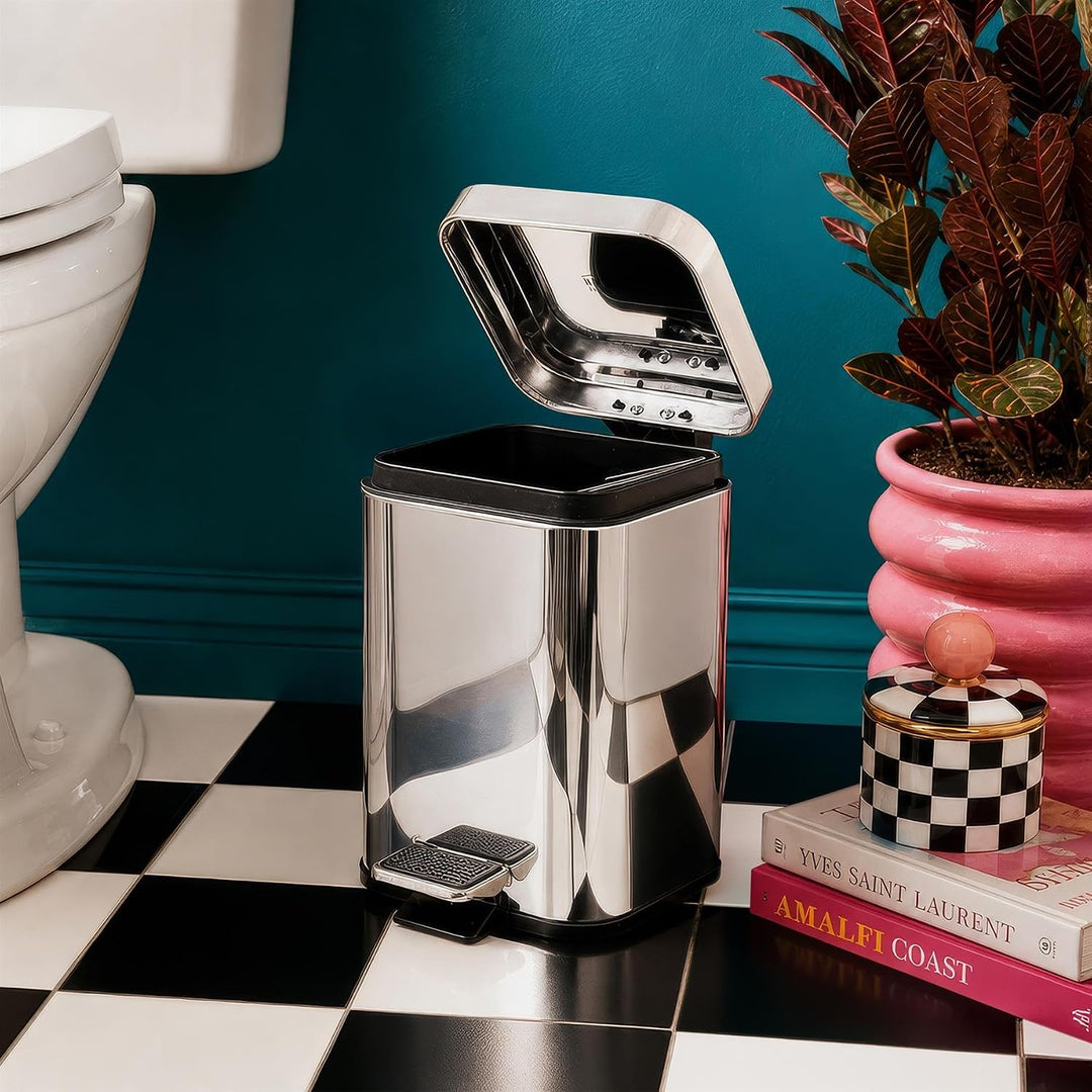 Harbour Housewares Square Badezimmerpedalbehälter - 3L - Chrom