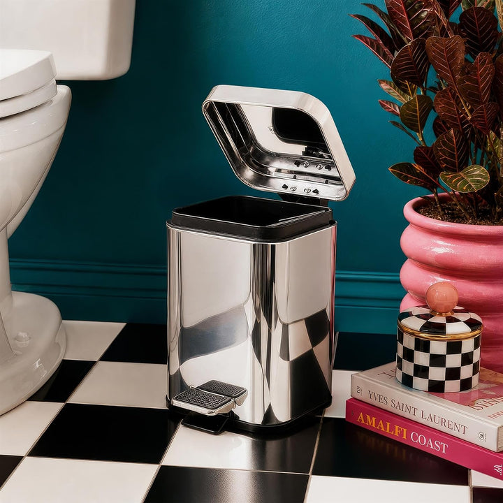 Harbour Housewares Square Badezimmerpedalbehälter - 3L - Chrom