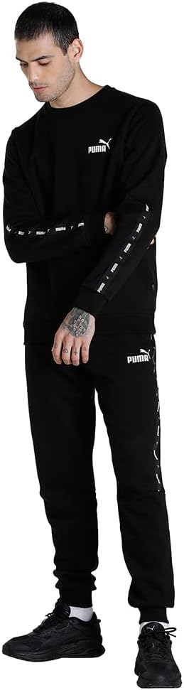 PUMA Herren ESS+ Tape Crew FL Sweatshirt S Puma Schwarz, S Puma Schwarz