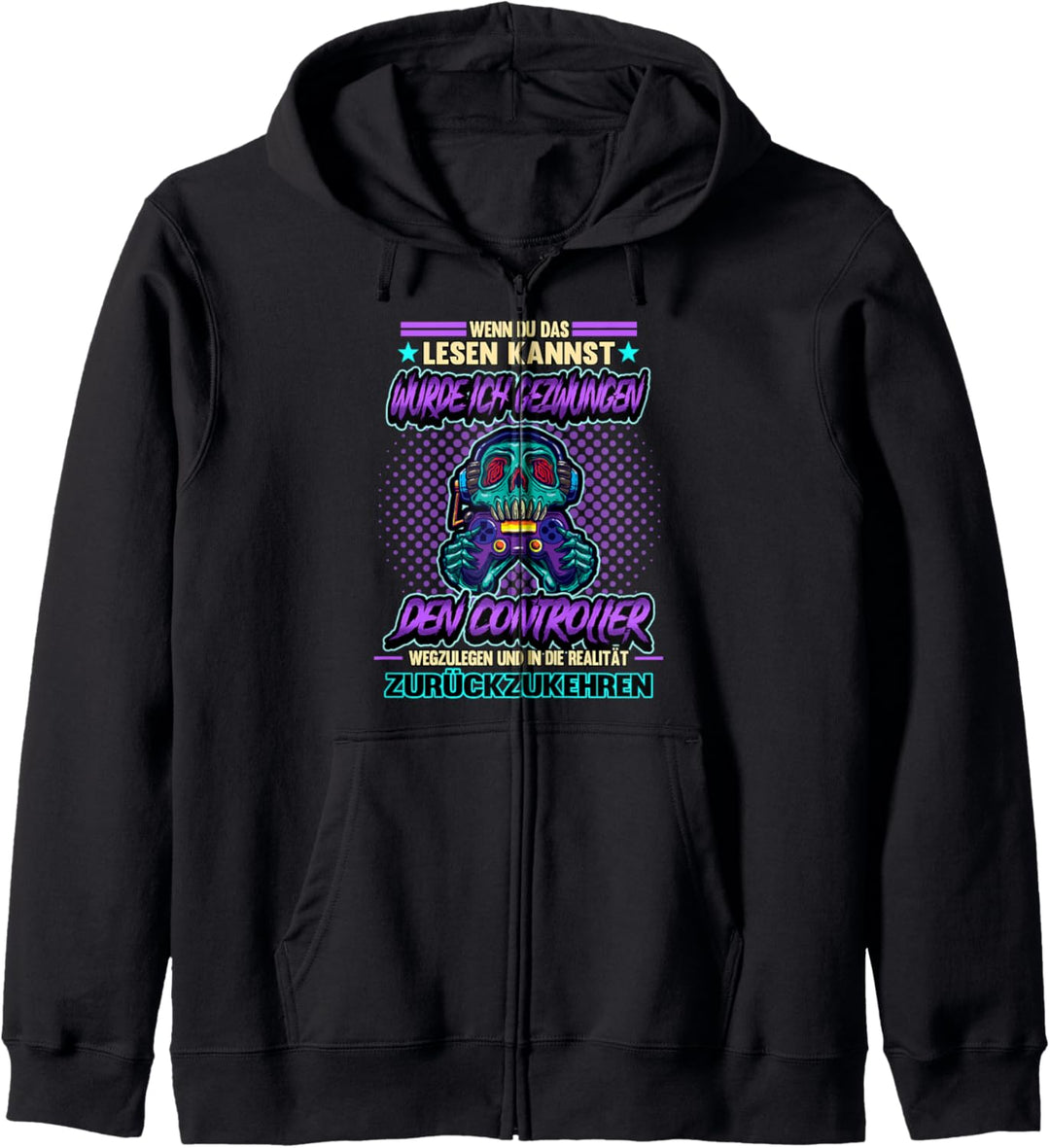 Gamer Zocker Wenn du das lesen kannst Gaming Spruch Geschenk Kapuzenjacke