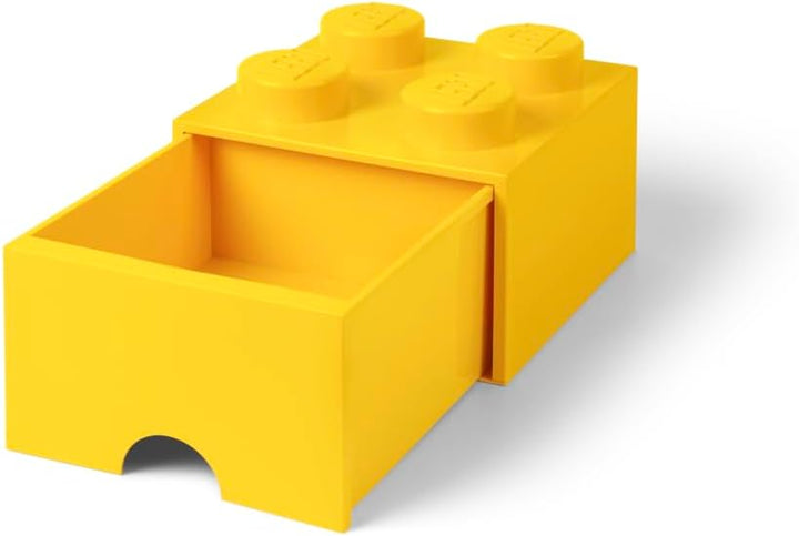 LEGO Stapelbar Aufbewahrungssteine Schublade mit 4 Knöpfe, Gelb, Gelb