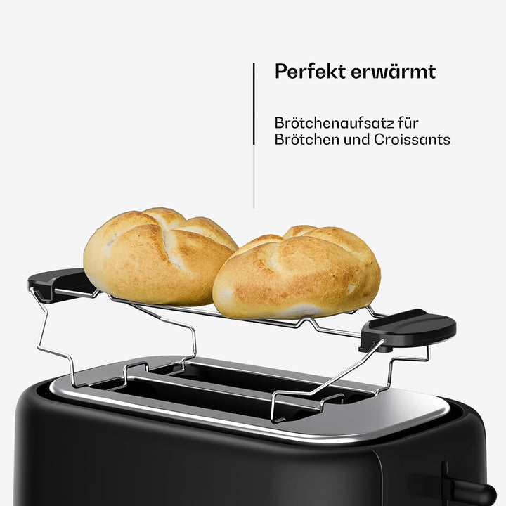 Klarstein Velaire Toaster – Toaster für 2 Scheiben 800 W, 7 Bräunungsstufen, Auftauen &amp; Aufwärmen, B