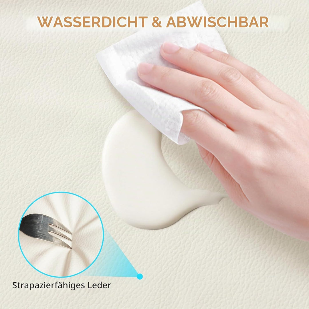 Leder Krabbelmatte Baby 125x125x3cm Beige: Extra Dicke Spielmatte für Baby &amp; Kinder - Weich &amp; Wasser