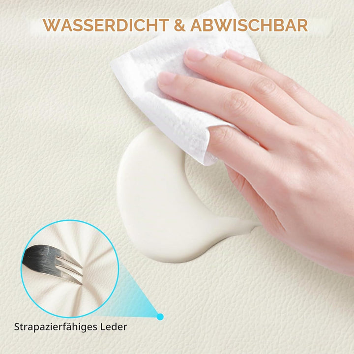 Leder Krabbelmatte Baby 125x125x3cm Beige: Extra Dicke Spielmatte für Baby &amp; Kinder - Weich &amp; Wasser