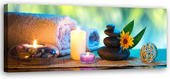 Leinwandbild XXL Spa Wandbild Kunst Zen mehrfarbig 150x50 cm Leinwandbild 150x50 cm mehrfarbig_a, Le