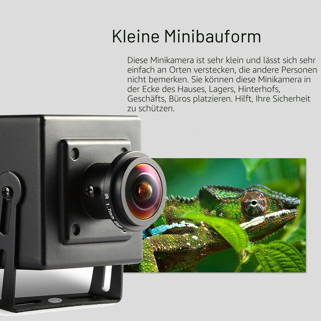 5MP POE IP Minikamera, Ultra HD 2880 x 1620p, 1,7 mm Fisheye Objektiv (170 ° FOV), kleine Kamera H.2