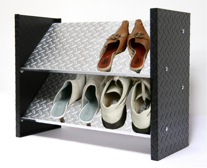 Schuhregal ALU, 48 x 60 x 26 cm, 6 Paar, 2 Böden, Bicolor