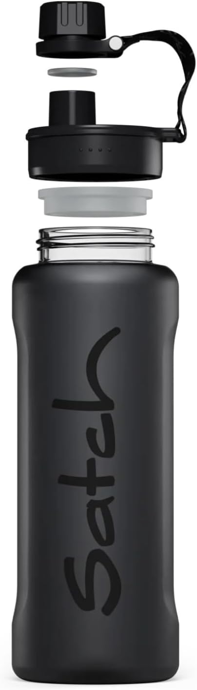 Satch XL Trinkflasche Schwarz | Auslaufsicher, spülmaschinengeeignet und widerstandsfähig mit 1000 m