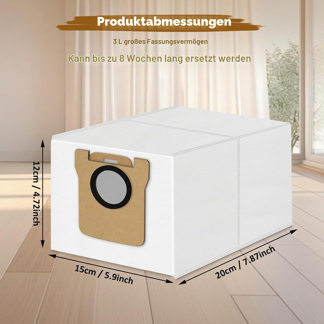 12 Stück Staubsaugerbeutel für Xiaomi X10+/X20+/Pro/Max/5/5 Pro für Dreame L20/L10s/L10/L10s Pro/L50