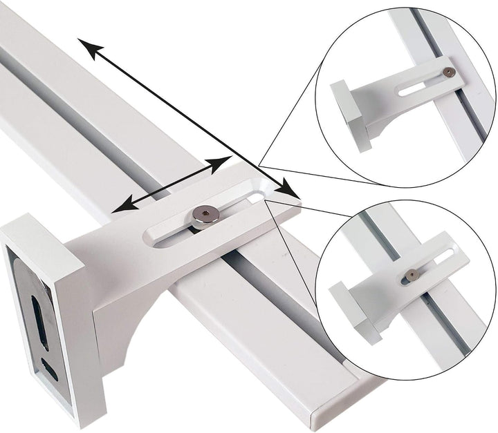 Vorhangschiene "weiss" aus Aluminium, alle Längen bis 480cm möglich, Flache Gardinenschiene (7mm), 1