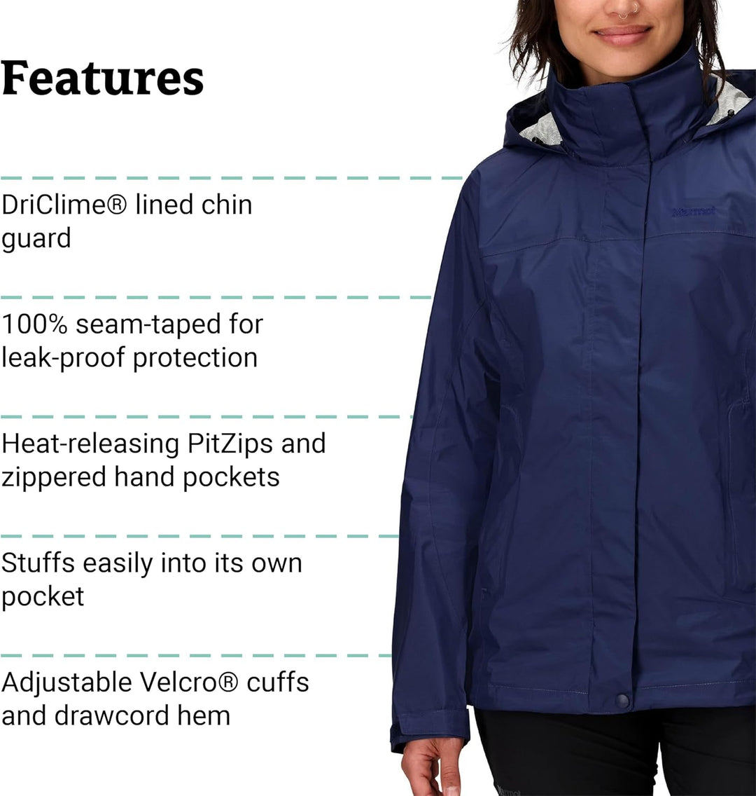 Marmot Damen PreCip Eco Jacket, Wasserdichte Regenjacke, winddichter Regenmantel, atmungsaktiver, fa