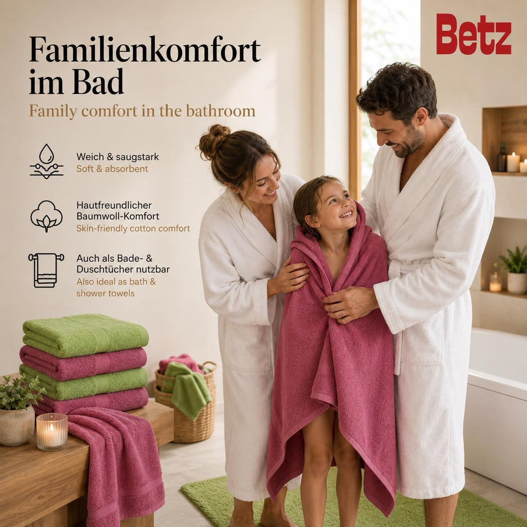 Betz 12-TLG. Handtuch Set Premium 100% Baumwolle 2 Duschtücher 4 Handtücher 2 Gästetücher 2 Seiftüch
