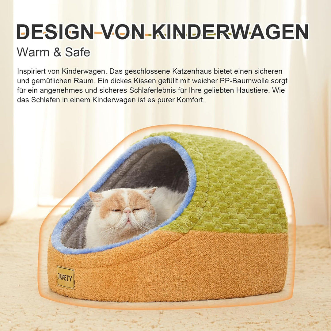 Jiupety Nettes Katzenhöhle, Katzenhaus Katzenkorb, Katzenbett mit rutschfestem Boden, Katzenkörbchen