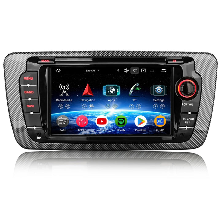 Erisin 7 Zoll Android 14 Autoradio 2Din mit GPS Navi für SEAT Ibiza Unterstützt Bluetooth Freisprech