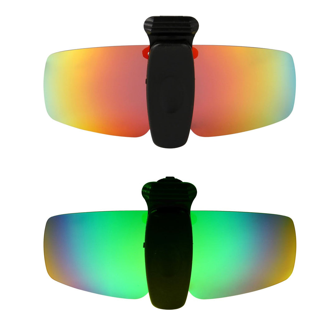 HKUCO Sonnenbrille Clip Rot/Grün Polarisiert Lenses Hat Visors Clip-on Sonnenbrille Zum Fishing/Biki
