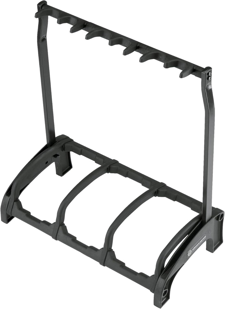 K&M 17513 3-fach Gitarrenständer Guardian 3 Schwarz - mit Schutzbügel und Plektrenhalter - für E+A-