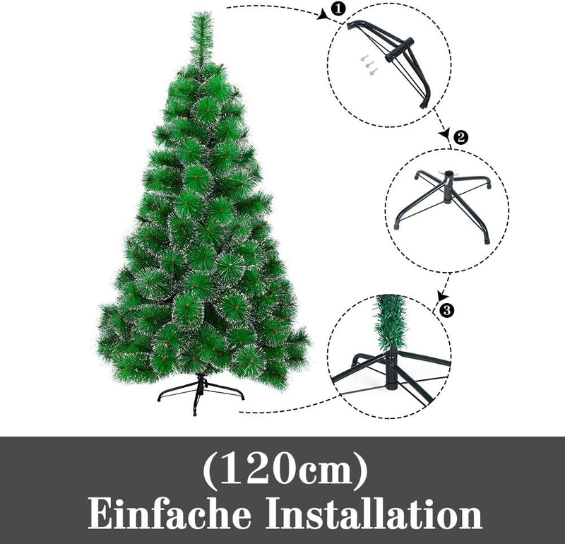 AufuN Weihnachtsbaum Künstlich 120cm Künstlicher Weinachts Baum Deko Tannenbaum Grün Tannennadeln mi