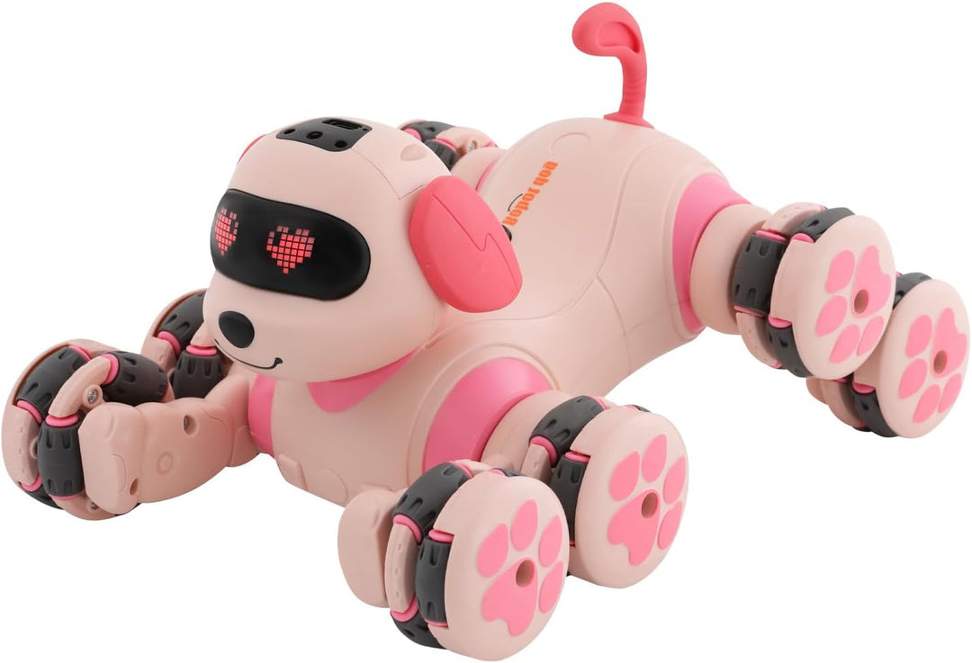 Roboterhund Spielzeug, 8-Rad-Stunt Roboter mit Fernsteuerung & Gestensteuerung für Kinder ab 8, Tanz