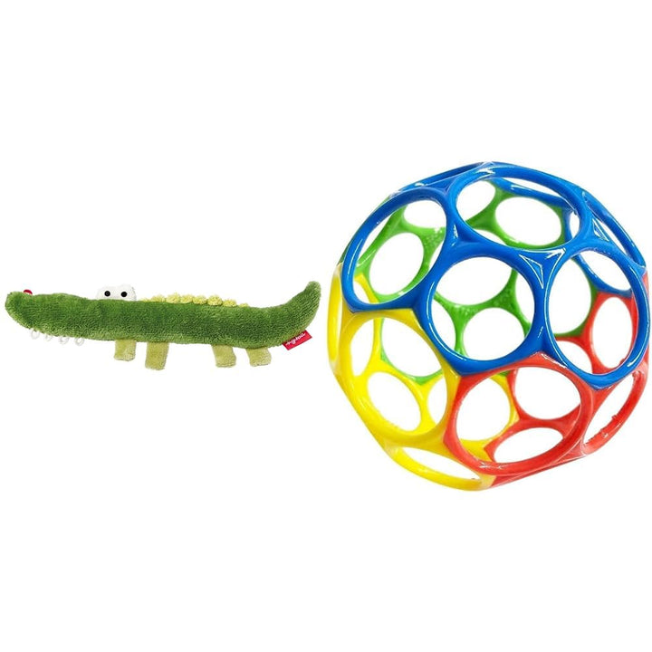 SIGIKID 41178 Rassel Krokodil Red Stars Mädchen und Jungen Babyspielzeug empfohlen ab Geburt grün &