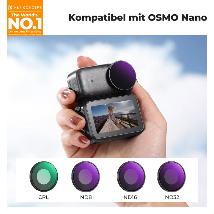 K&F CONCEPT DJI Nano 4er Pack CPL ND Filterset, CPL+ND8+ND16+ND32 Filter mit Mehrfach Beschichtete H