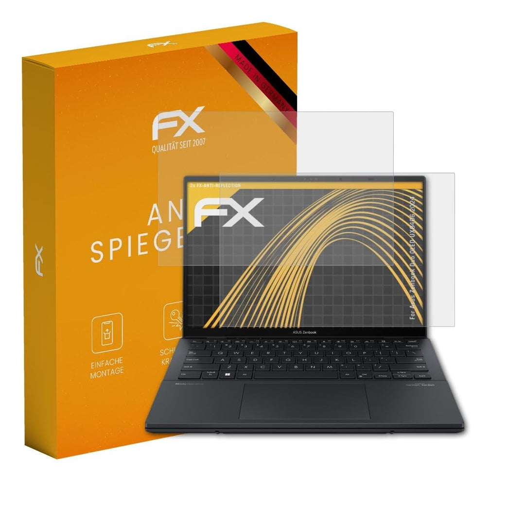 atFoliX Displayfolie kompatibel mit Asus Zenbook Duo OLED UX8406 2024 Schutzfolie, entspiegelnde und