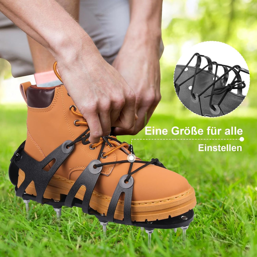 Nagelschuhe, Rasenlüfter Schuhe mit 22 Stahlspikes für Aerating Boden, Rasenbelüfter Schuhe Aerifizi
