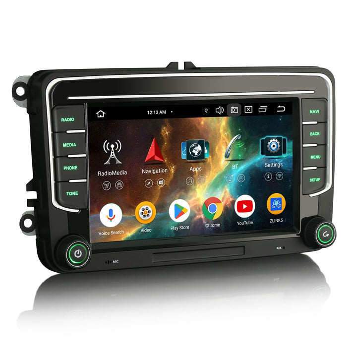 Erisin Acht Kern 4GB+64GB Android 14 Autoradio Bluetooth Für VW Caddy Amarok Crafter T6 Polo Skoda Y