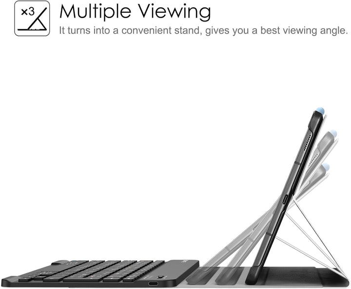 Fintie Tastatur Hülle (Französisch AZERTY) für Samsung Galaxy Tab S6 Lite 10.4 Tablet-PC, Schwarz