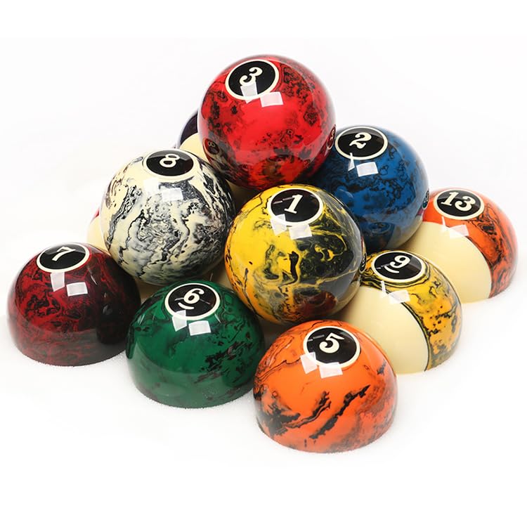2-1/4" Premium Billardkugeln Set,Professionelle Poolbälle, Marmor Wirbel-Stil Billardtischbälle 16 B