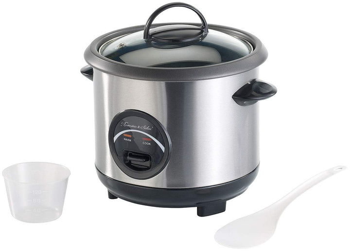 Rosenstein & Söhne Rice Kocher: Edelstahl-Reiskocher mit automatischer Warmhalte-Funktion, 0,6 Liter